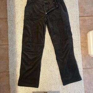 Emporio Armani Black and Gray Corduroy Pants